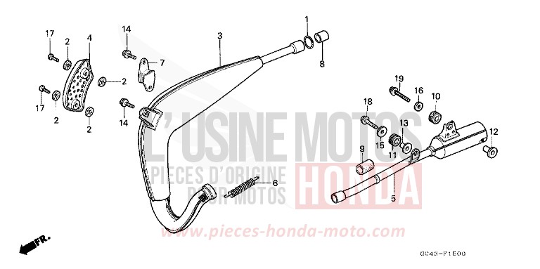 EXPANSIONSKAMMER (RF/R2F/R2G) von CR80R "große Räder" FLASH RED (R119) von 1986